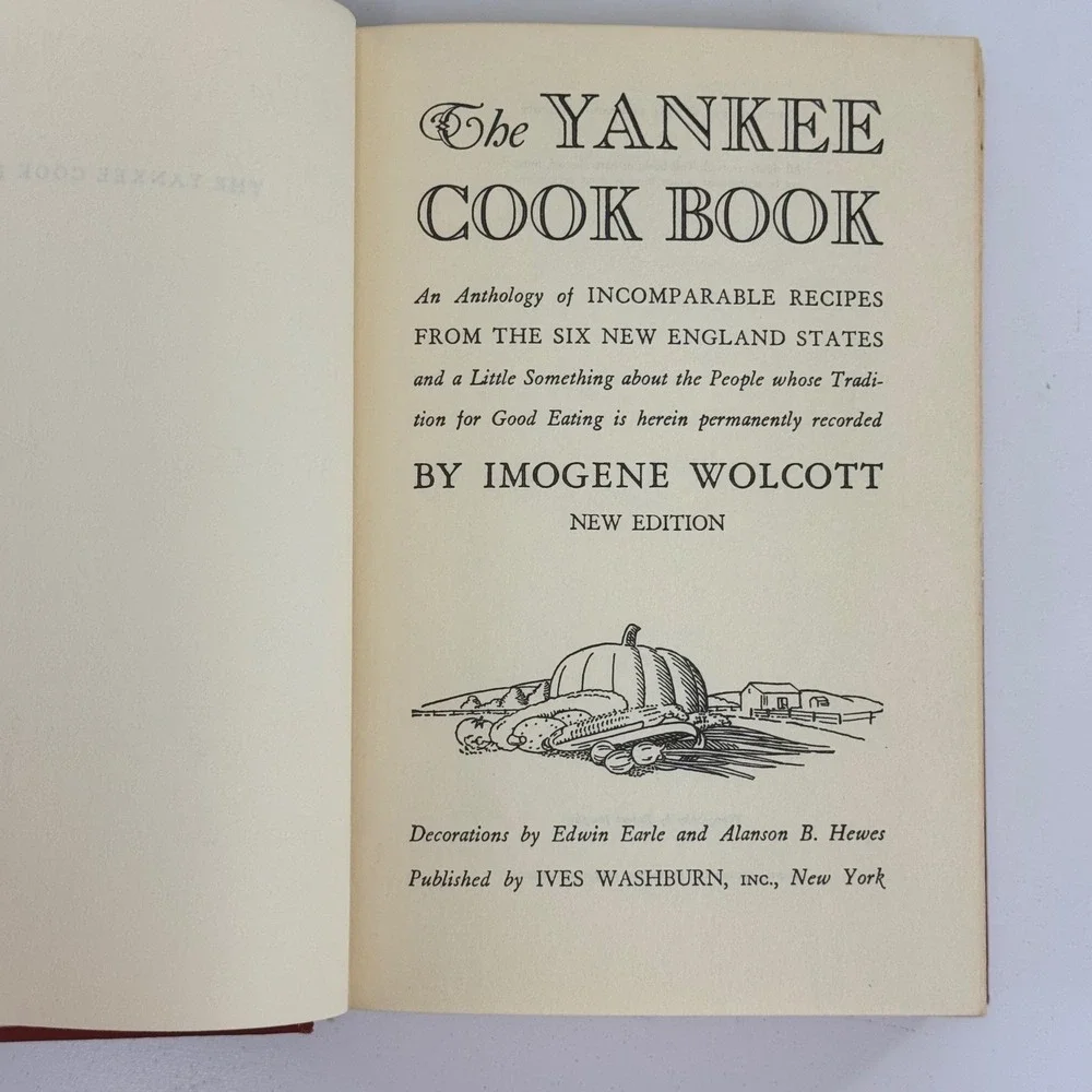The Yankee Cook Book Imogene Wolcott 1963 New England Recipes Vintage Hardcover